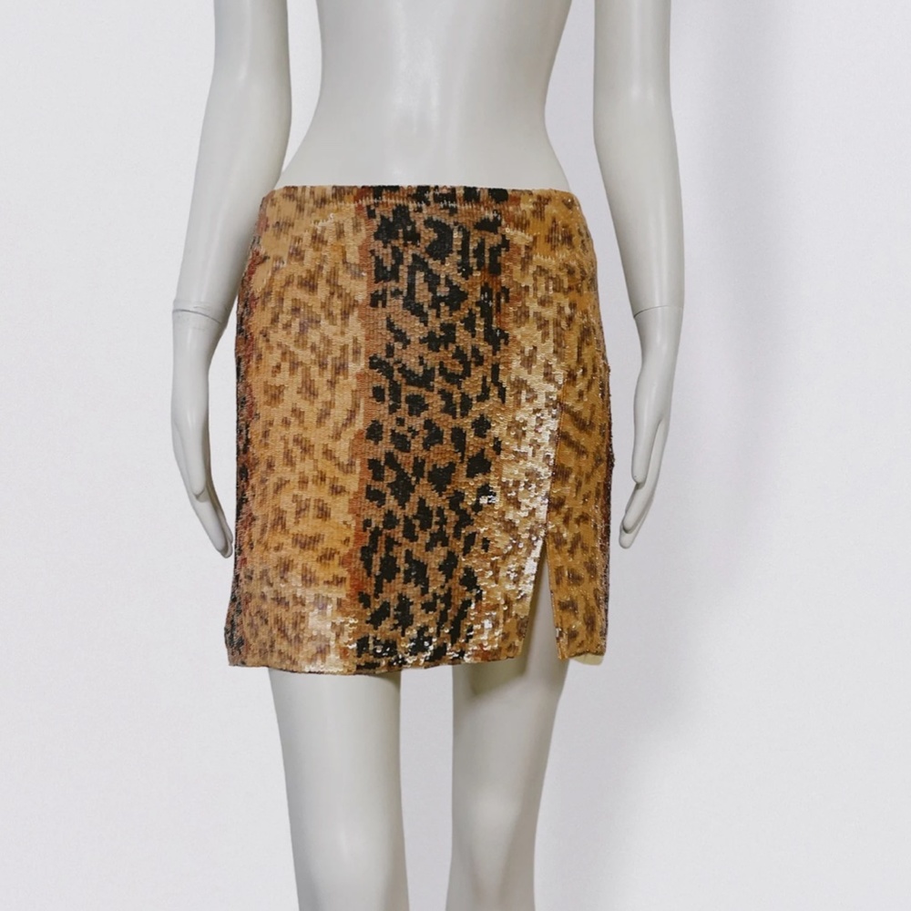 Escada Leopard Sequin Skirt